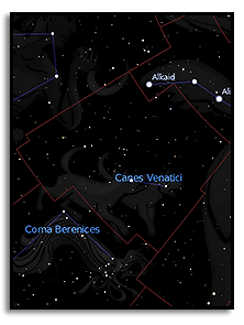 созвездие северного полушария неба Canes-Venatici